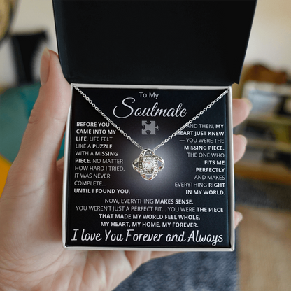 To My Soulmate – You Complete Me Puzzle Necklace