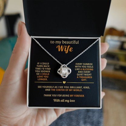 To My Beautiful Wife – “Thank You for Being My Forever” Necklace