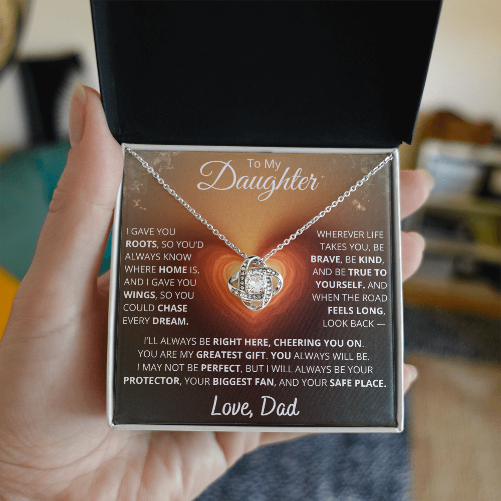 To My Daughter – From Dad | Eternal Love Knot Necklace Gift