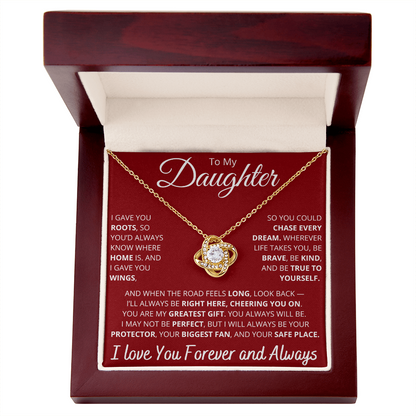 To My Daughter – Necklace with “Roots and Wings” Inspirational Message Card