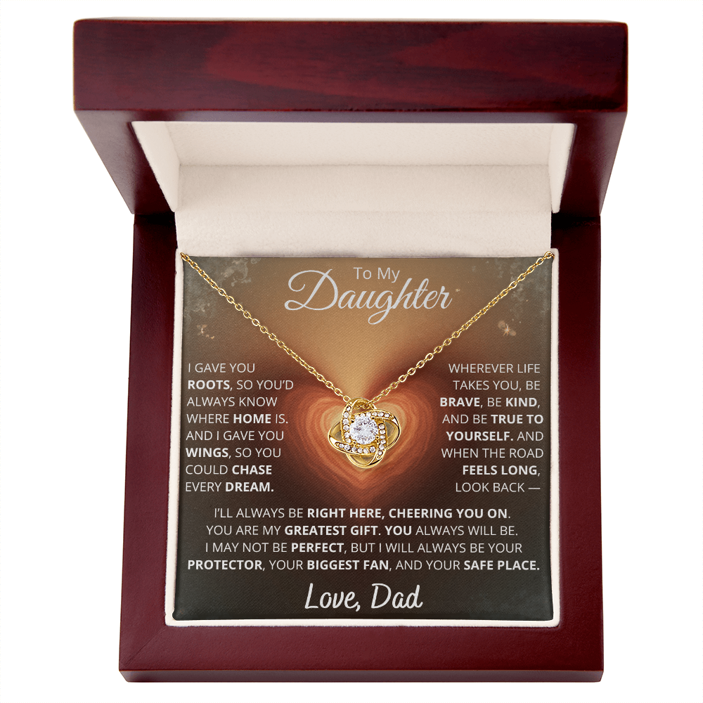 To My Daughter – From Dad | Eternal Love Knot Necklace Gift