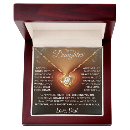 To My Daughter – From Dad | Eternal Love Knot Necklace Gift