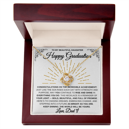 To My Beautiful Daughter – Happy Graduation Necklace | Rise & Shine Gift From Dad