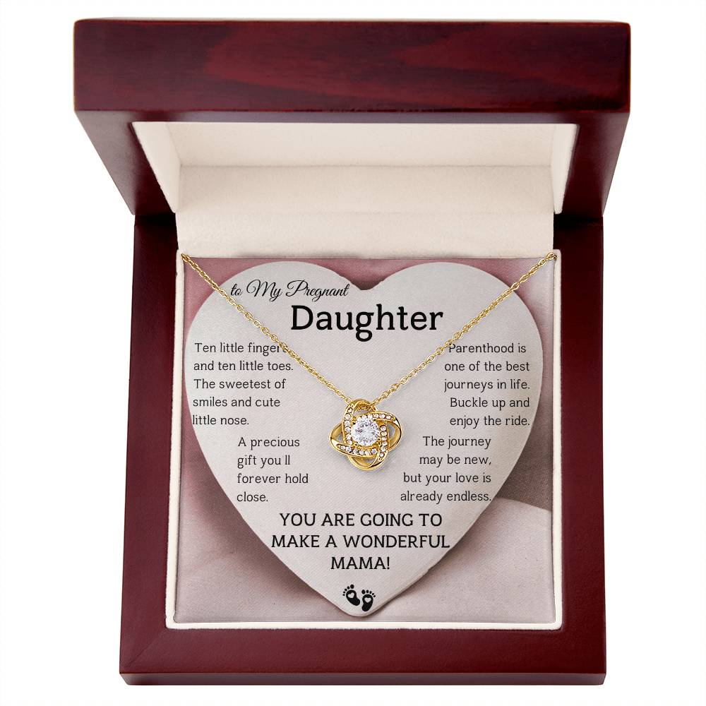 To My Pregnant Daughter – Necklace Gift with Heartfelt “Mama to Be” Message