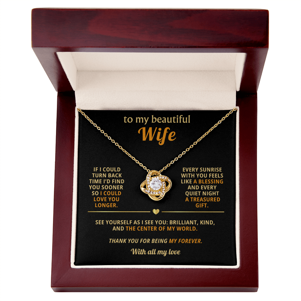 To My Beautiful Wife – “Thank You for Being My Forever” Necklace