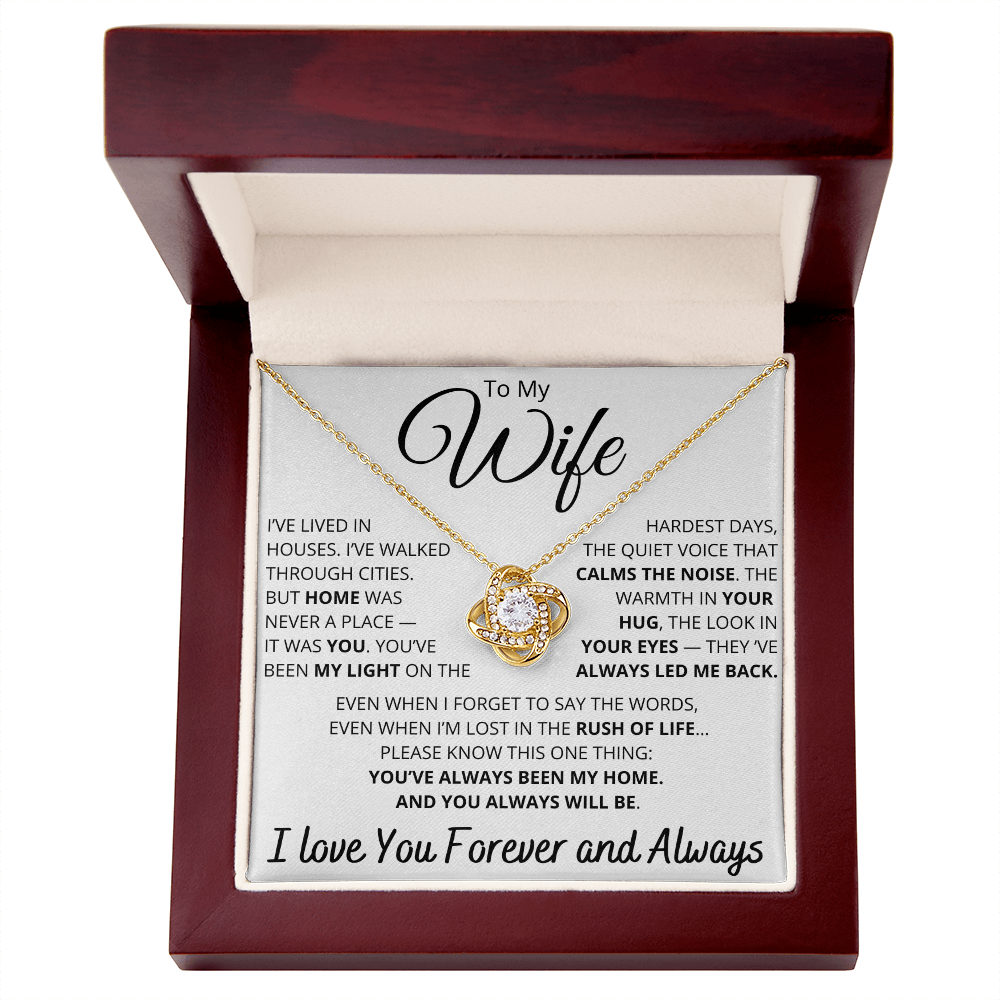 To My Wife – Necklace with “You've Always Been My Home” Message Card
