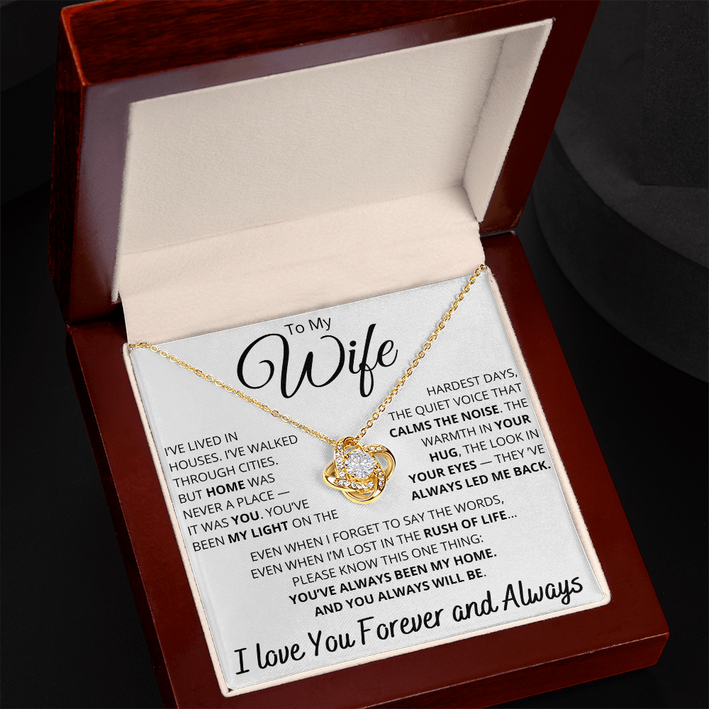 To My Wife – Necklace with “You've Always Been My Home” Message Card