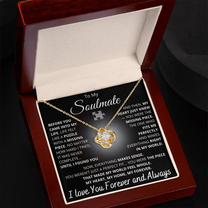 To My Soulmate – You Complete Me Puzzle Necklace