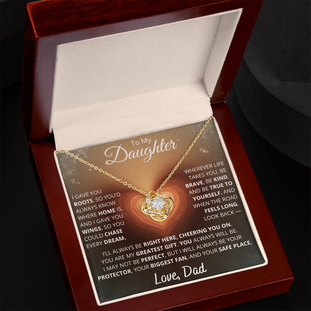 To My Daughter – From Dad | Eternal Love Knot Necklace Gift