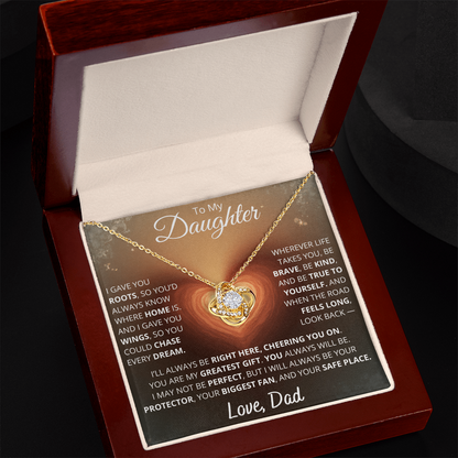 To My Daughter – From Dad | Eternal Love Knot Necklace Gift