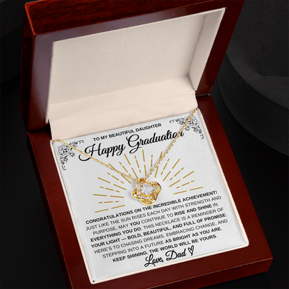 To My Beautiful Daughter – Happy Graduation Necklace | Rise & Shine Gift From Dad