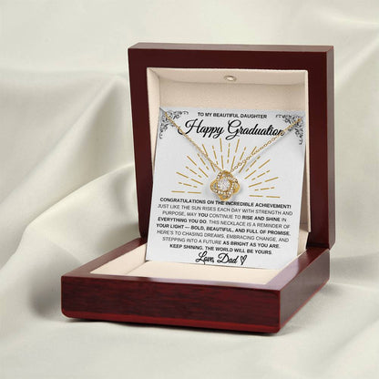 To My Beautiful Daughter – Happy Graduation Necklace | Rise & Shine Gift From Dad