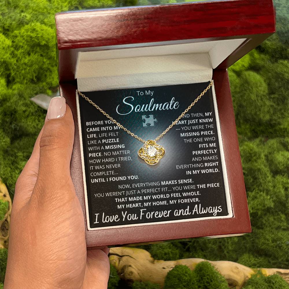To My Soulmate – You Complete Me Puzzle Necklace