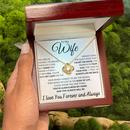 To My Wife – Necklace with “You've Always Been My Home” Message Card