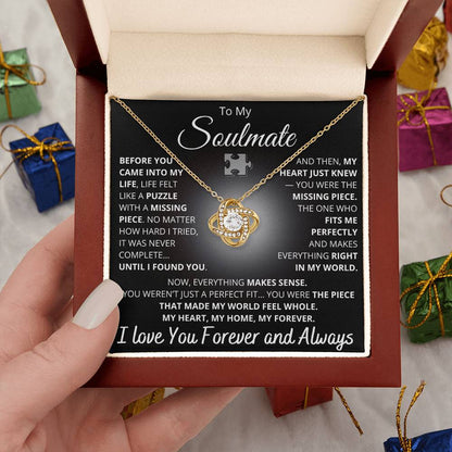 To My Soulmate – You Complete Me Puzzle Necklace
