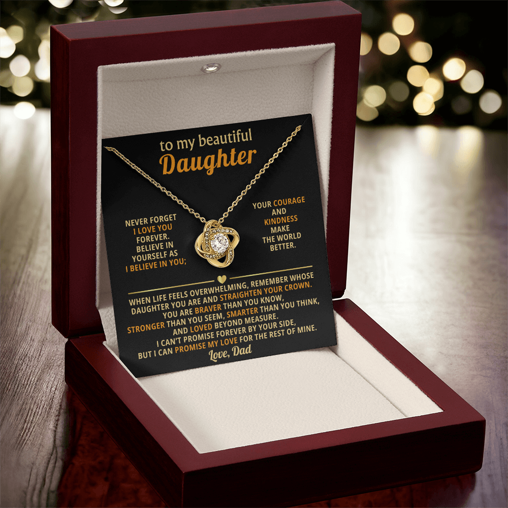 💖 To My Beautiful Daughter – Necklace Gift from Dad