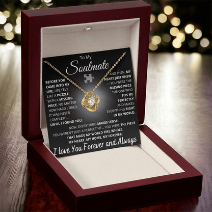 To My Soulmate – You Complete Me Puzzle Necklace