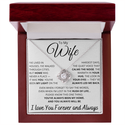 To My Wife – Necklace with “You've Always Been My Home” Message Card