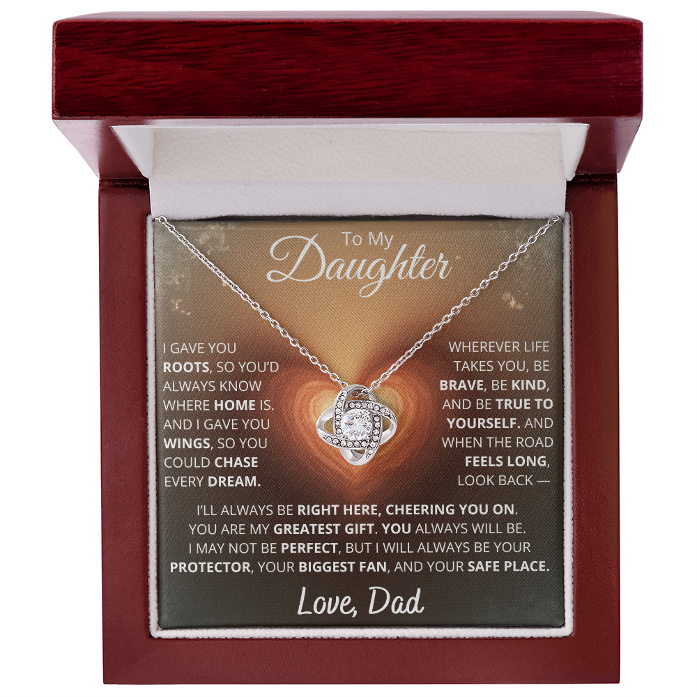 To My Daughter – From Dad | Eternal Love Knot Necklace Gift