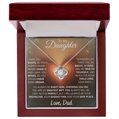 To My Daughter – From Dad | Eternal Love Knot Necklace Gift