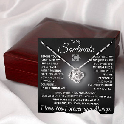 To My Soulmate – You Complete Me Puzzle Necklace