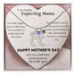 Birthstone Personalized Baby Feet Necklace with Message card To an Expecting Mama