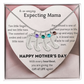 Birthstone Personalized Baby Feet Necklace with Message card To an Expecting Mama