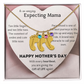 Birthstone Personalized Baby Feet Necklace with Message card To an Expecting Mama