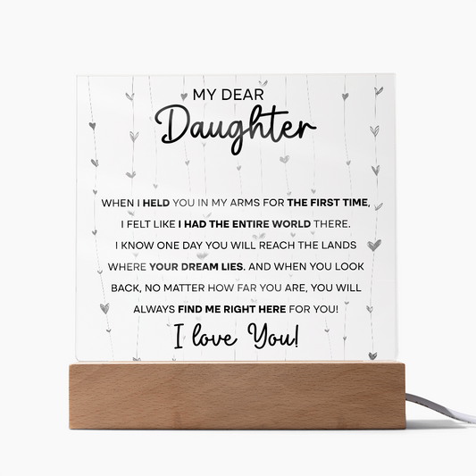 My Dear Daughter – LED Acrylic Keepsake from Mom or Dad