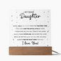 My Dear Daughter – LED Acrylic Keepsake from Mom or Dad