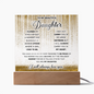 To My Beautiful Daughter – Glitter Glow LED Acrylic