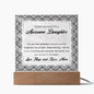 To My Awesome Daughter – Elegant Lace LED Acrylic Gift from Mom