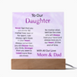 To Our Daughter – Eternal Love LED Acrylic from Mom & Dad