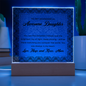 To My Awesome Daughter – Elegant Lace LED Acrylic Gift from Mom
