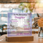 To My Beautiful Daughter – Purple Sparkle LED Acrylic Gift