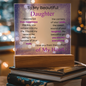 To My Beautiful Daughter – Purple Sparkle LED Acrylic Gift