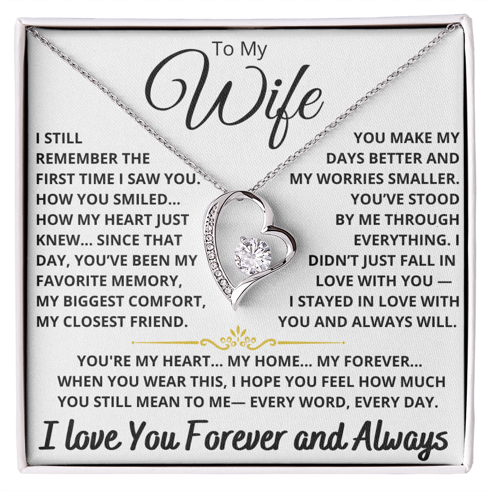 To My Wife - Forever Love Heart Necklace