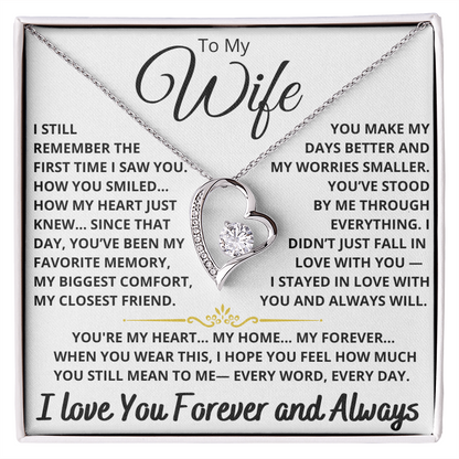 To My Wife - Forever Love Heart Necklace