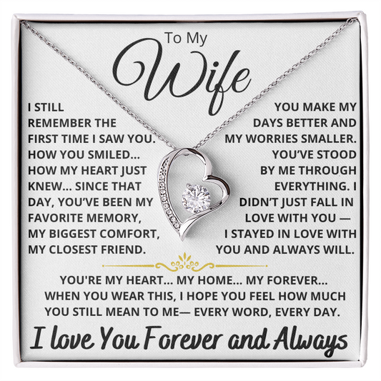 To My Wife - Forever Love Heart Necklace