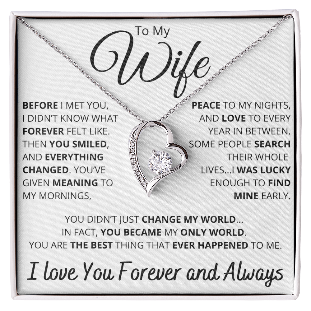 To My Wife – Necklace with Deeply Romantic “Forever Changed” Message