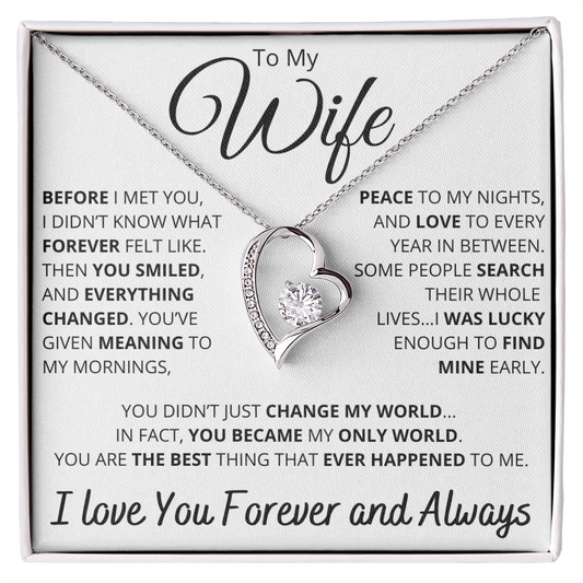 To My Wife – Necklace with Deeply Romantic “Forever Changed” Message