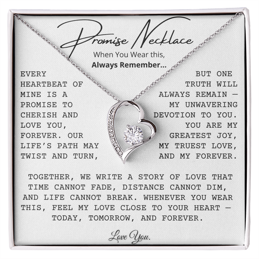 Promise Necklace - Forever Love Heart Necklace Gift for Her