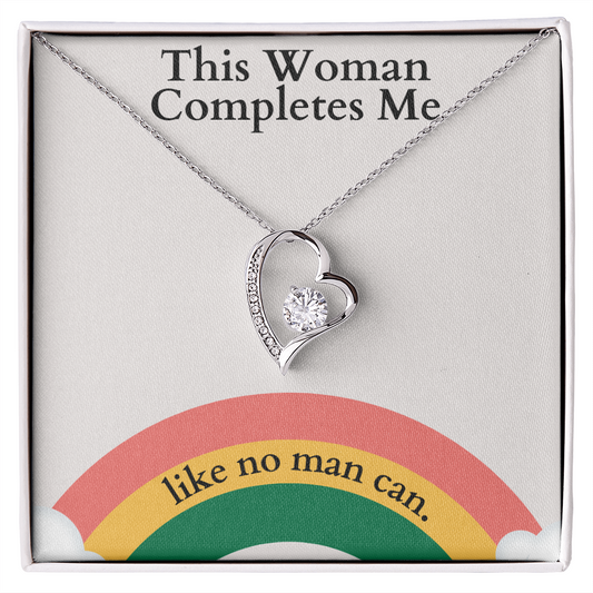 To My Woman – Pride Edition Rainbow Heart Necklace Gift