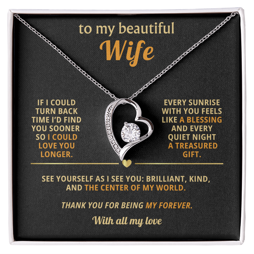 To My Beautiful Wife – “Love You Longer” Necklace
