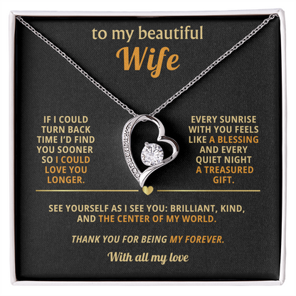 To My Beautiful Wife – “Love You Longer” Necklace
