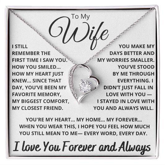To My Wife - Heart Necklace with Message Card