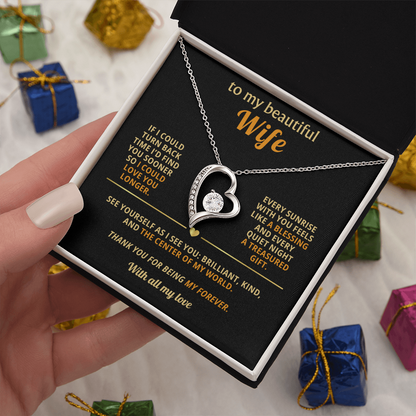 To My Beautiful Wife – “Love You Longer” Necklace