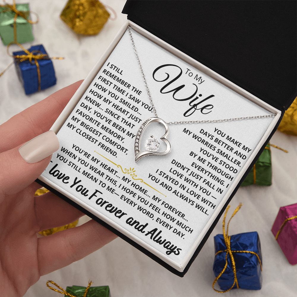 To My Wife - Forever Love Heart Necklace