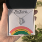 To My Woman – Pride Edition Rainbow Heart Necklace Gift