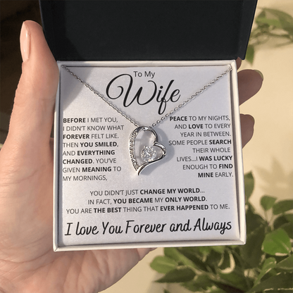 To My Wife – Necklace with Deeply Romantic “Forever Changed” Message